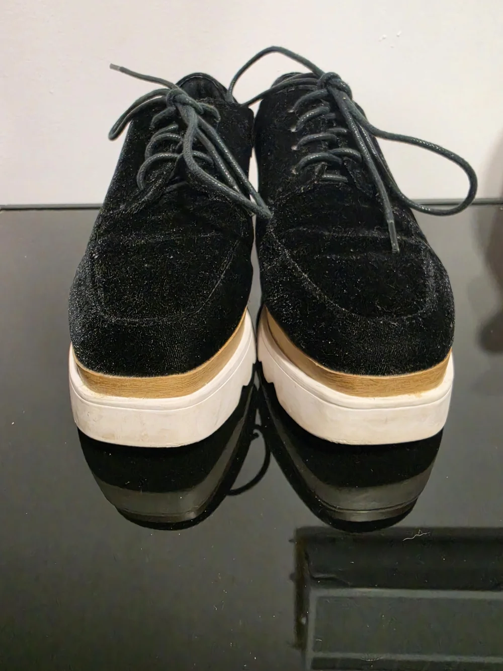 Sol Sana Megan Platform Wedge Women's Velvet Lace Up Oxfords Size 8 1/2